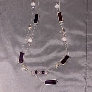 New York & Company Silver and Purple Necklace